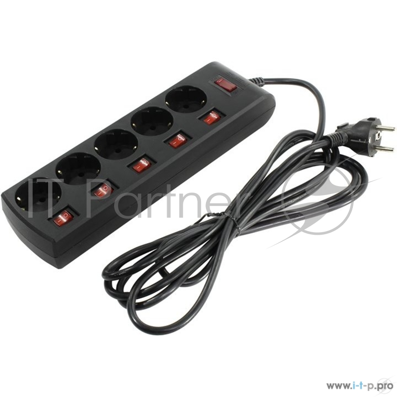 Сетевой фильтр Sven SF-05PL 3,0 м (5 розеток) черный