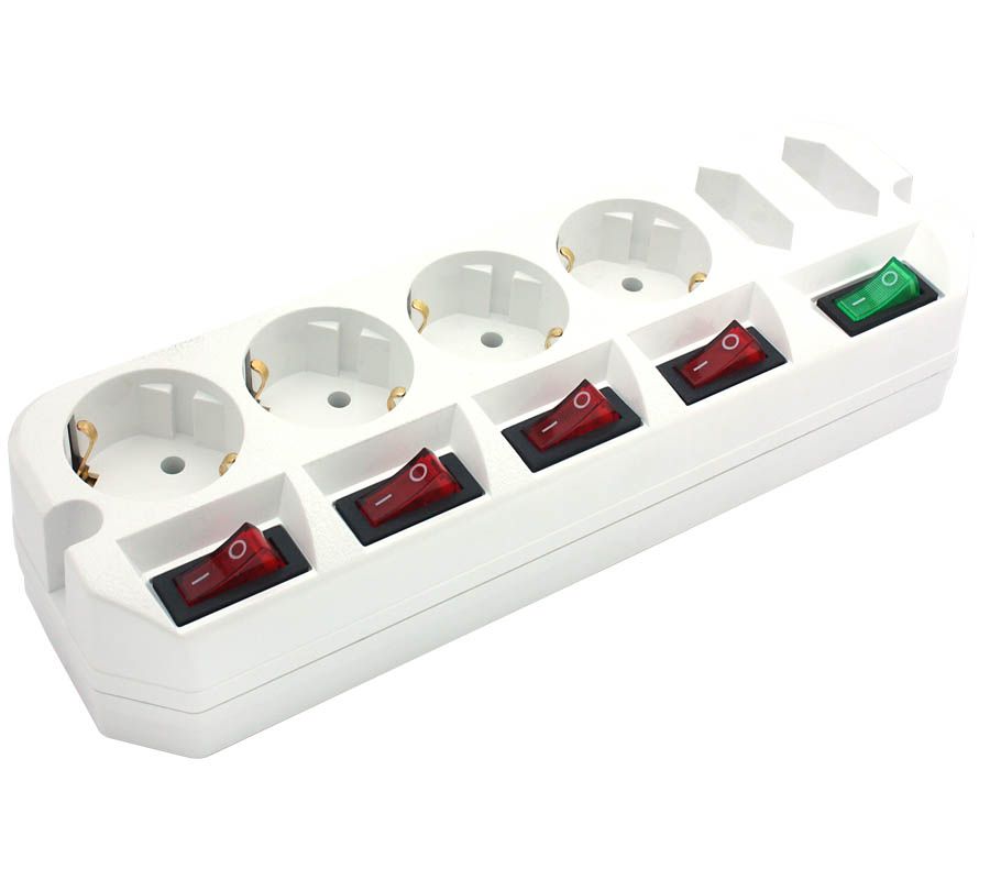 Сетевой удлинитель Most A10 5м (6 розеток) черный (пакет ПЭ)