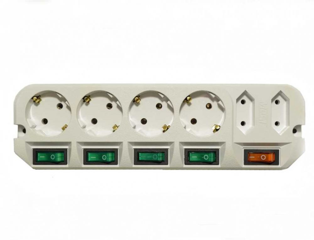 Сетевой удлинитель Most A16 3м (6 розеток) белый (пакет ПЭ)