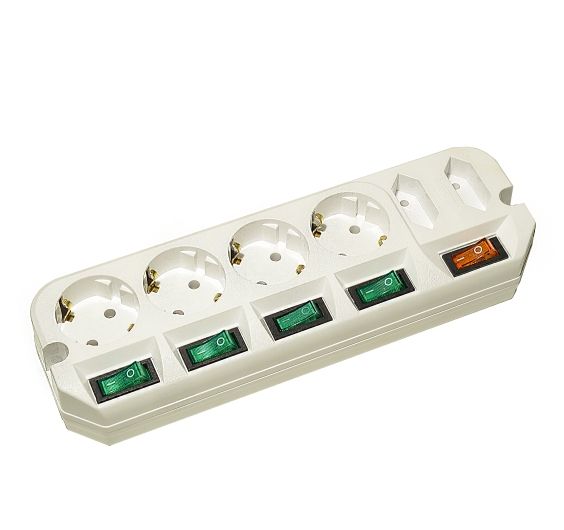 Сетевой удлинитель Most A16 3м (6 розеток) белый (пакет ПЭ)