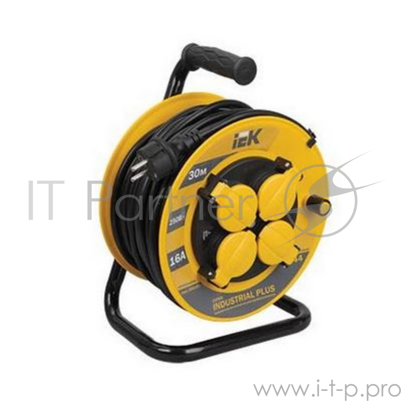 Удлинитель IEK УК20 ''Industrial plus'' катушка т/з 4 места 2р+pе/20м 3х1.5мм2 IP44