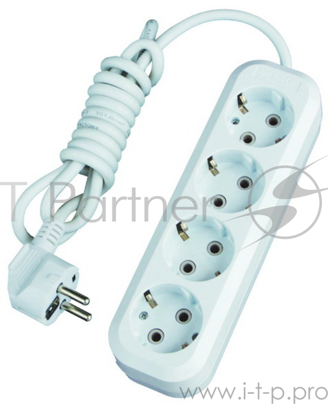 Удлинитель сетевой LUX У4-Е-02 4-местный с заземлением, 220В 16А, 2м