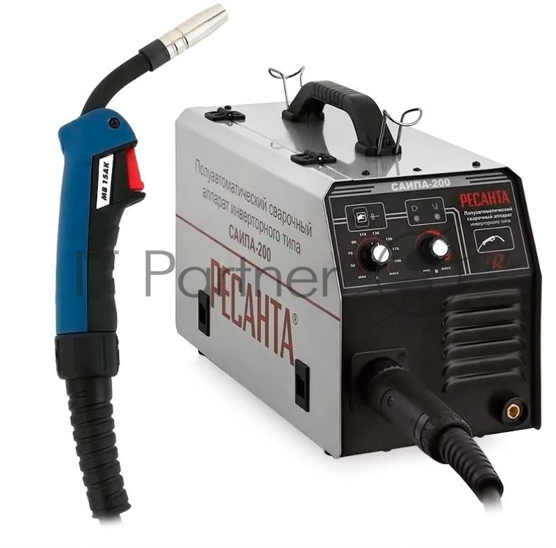 Ресанта Сварочное оборудование, Инверторы Ресанта САИПА-200 65/9 Сварочный аппарат инверторный полуавтоматический 65/9 {220В±10%, макс.5,5 кВт, 30А-200А, ПВ 70%, диаметр сварочной проволоки 0,8 - 1 мм, 14,3 кг}