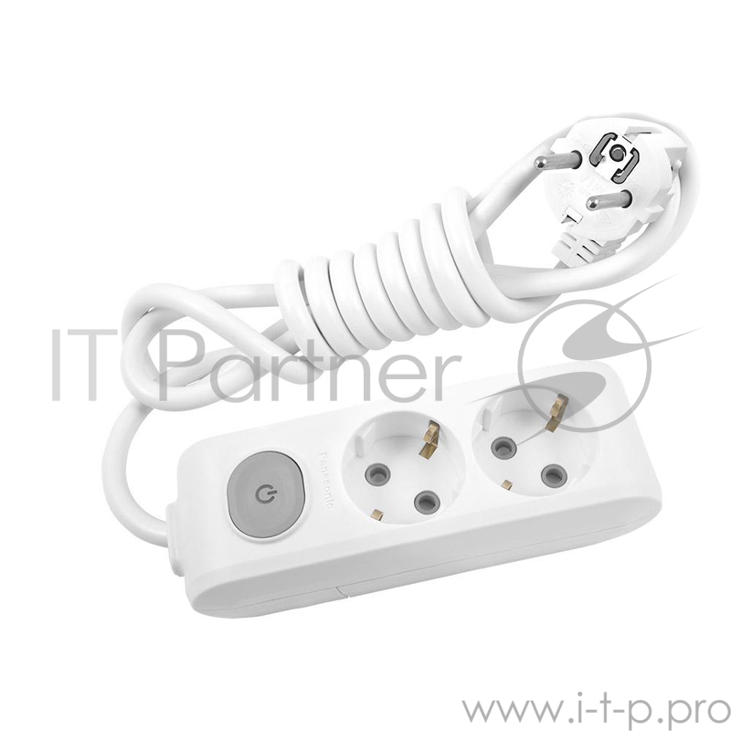 Удлинитель PANASONIC WMTC04042WH-RES 2гн х 2м с/з с выключателем белый X-TENDIA
