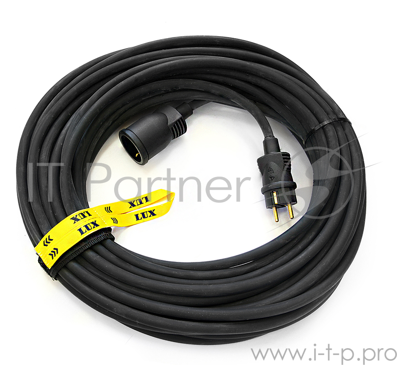 Удлинитель LUX УС1-Е-30 силовой б/катушки кг 3x1.5 30м 16А 1 розетка с з/к