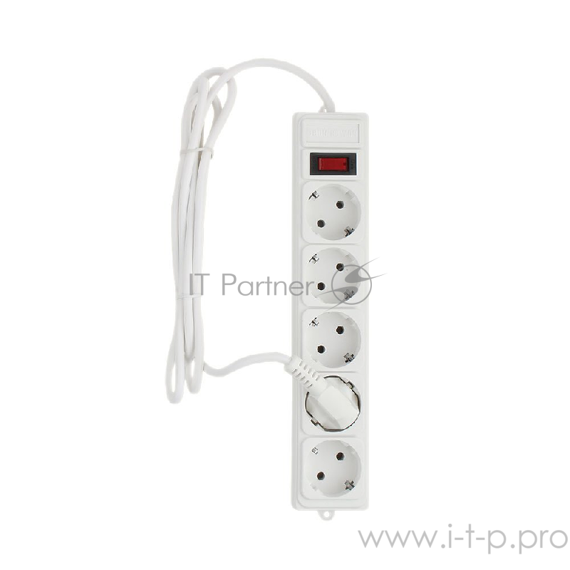 Сетевой фильтр Power Cube PG-B 5м 5 розеток (белый) 10А/2,2кВт Surge protector Power Cube PG-B 5m 5 outlets (white) 10A/2.2kW