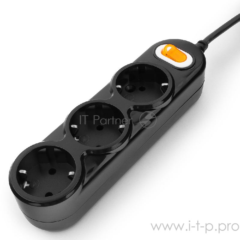 Удлинитель PC 1,5м 3р с/з, с выкл. черн 16А/3,5кВт