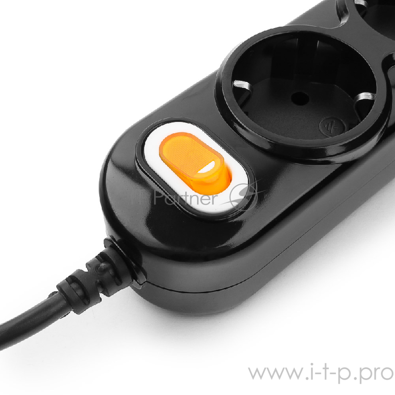 Удлинитель PC 1,5м 3р с/з, с выкл. черн 16А/3,5кВт