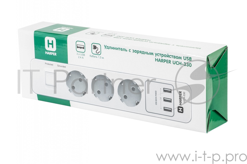 Удлинитель с USB зарядкой HARPER UCH-330