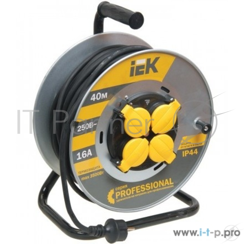 Катушка Iek WKP17-16-04-40-44 УК40 на мет с т/з 4 места 2 Р + P Е /40м КГ 3х2,5мм2 IP44