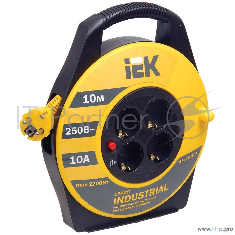 Катушка Iek WKP14-10-04-10 УК10 с т/з 4 места 2 Р + P Е /10м 3х1,0 мм2