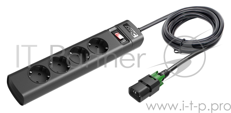 Сетевой удлинитель APC PZ42IZ-GR 1.5м (4 розетки) черный (коробка)