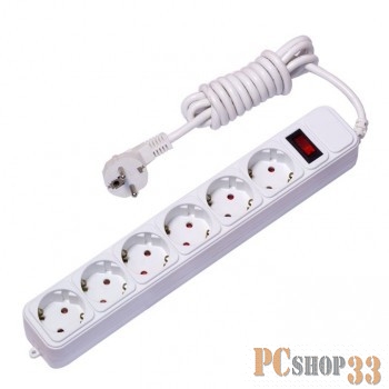 Сетевой фильтр EKF UFA16-310-6-05 6*5м 16А/3,2кВт с выкл. c/з ПВС 3х1,0 Блокбастер XL EKF PROxima