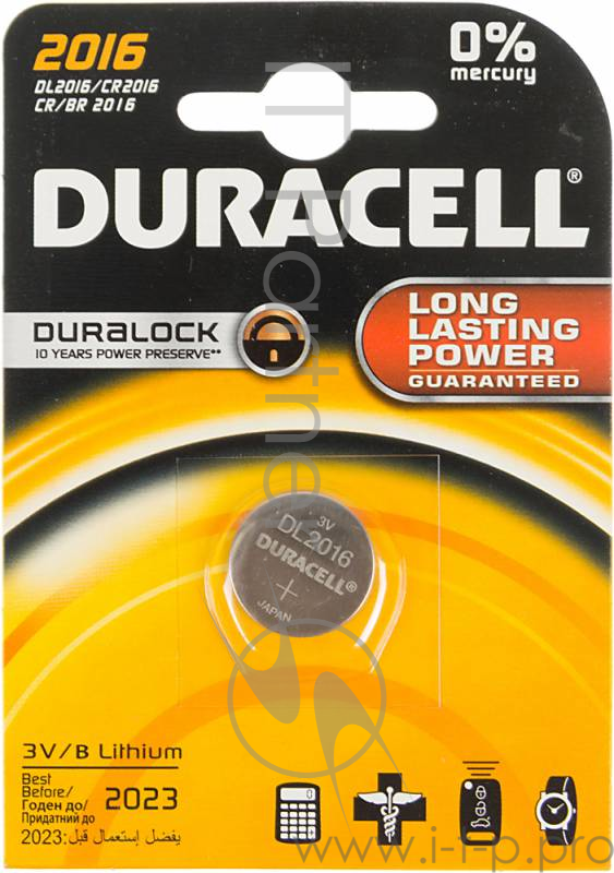 Батарея Duracell DL2016 CR2016 (1шт)