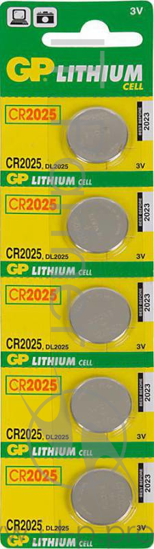 Батарея GP Lithium CR2025 (5шт)