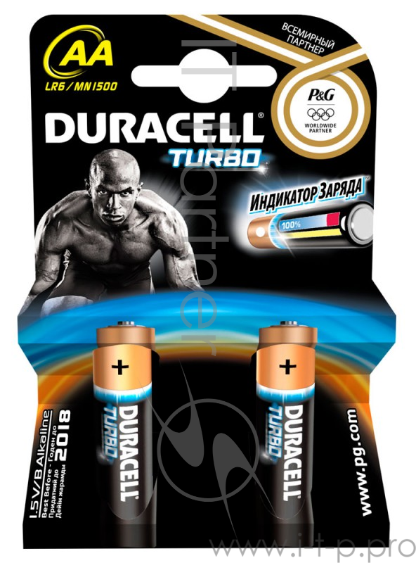 Батарейка DURACELL LR6-2BL TURBO AA (MX1500) (2 шт. в уп-ке)