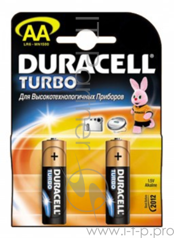Батарейка DURACELL LR6-2BL TURBO AA (MX1500) (2 шт. в уп-ке)