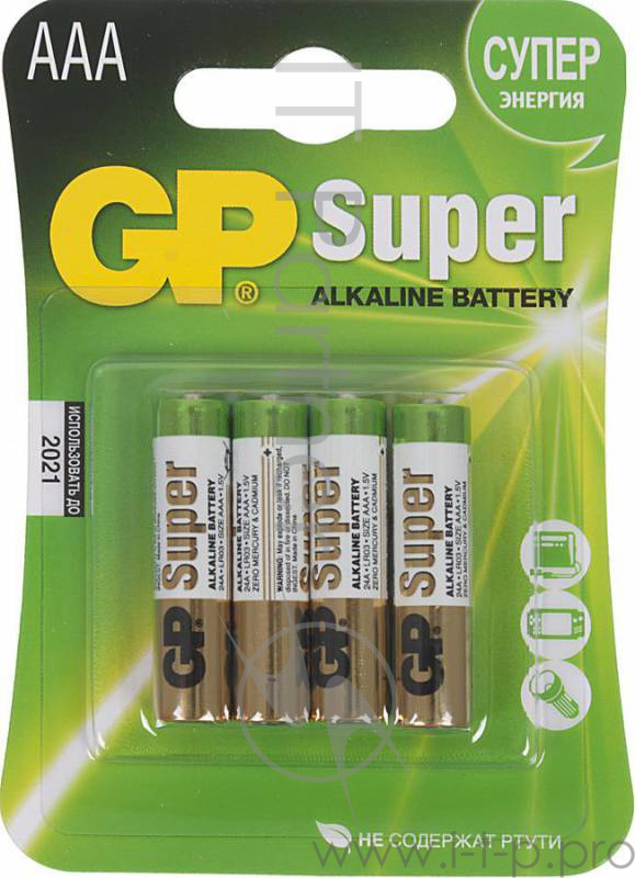 Батарея GP Super Alkaline 24A LR03 AAA (4шт)