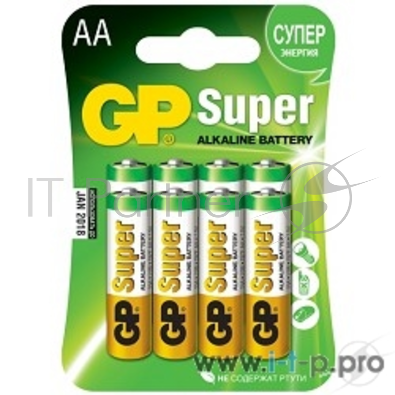 Батарейка GP 15A-CR8 Super Alkaline 15A LR6, 8 шт AA (8шт. в уп-ке)