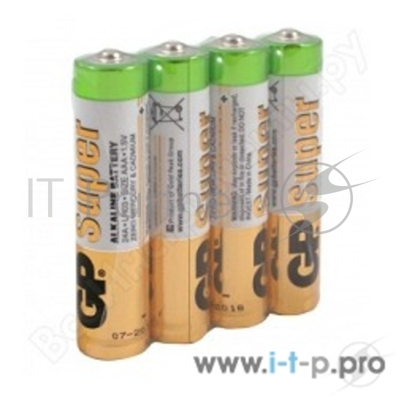 Батарейка GP Super Alkaline 24ARS (в спайке) LR03, 4 шт AAA (4шт. в уп-ке)