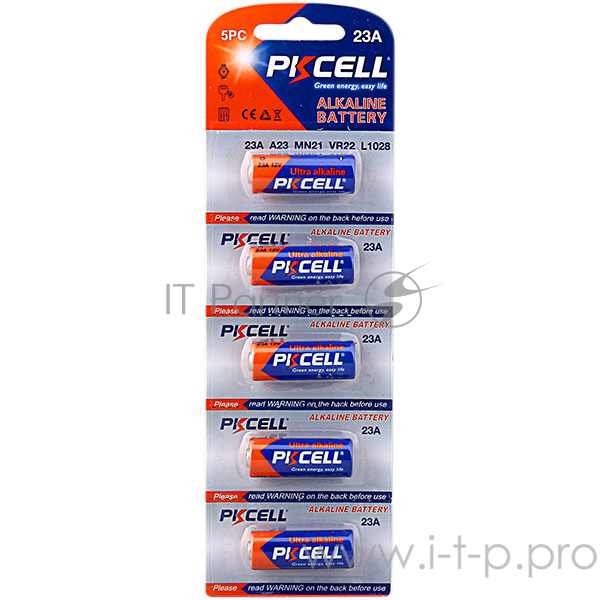 Щелочной/алкалиновый элемент питания PKCELL 12V 23A-5B тип - A23 5 шт в блистере