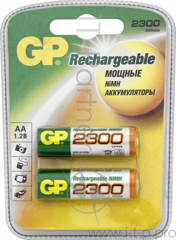 Аккумулятор GP 230AAHC AA NiMH 2250mAh (2шт)