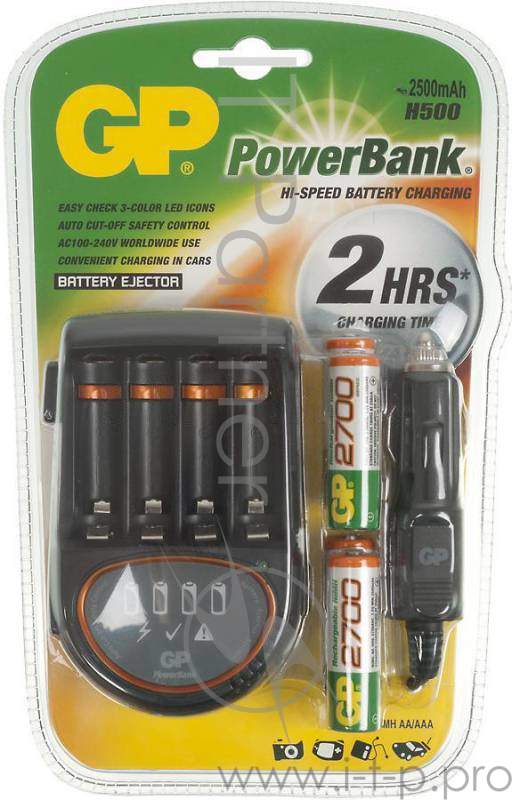 Аккумулятор + зарядное устройство GP PowerBank PB50GS270CA AA NiMH 2700mAh (4шт)
