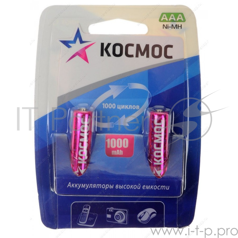 Аккумулятор КОСМОС KOCR03NIMH(1000MAH) R03 NiMn 1000мАч BP-2 (блист.2шт.)