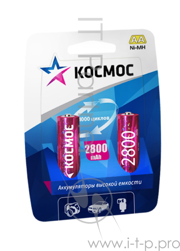 Аккумулятор КОСМОС KOCR6NIMH2800MAH2BL R6 NiMn 2800мАч BP-2(блист.2шт.)