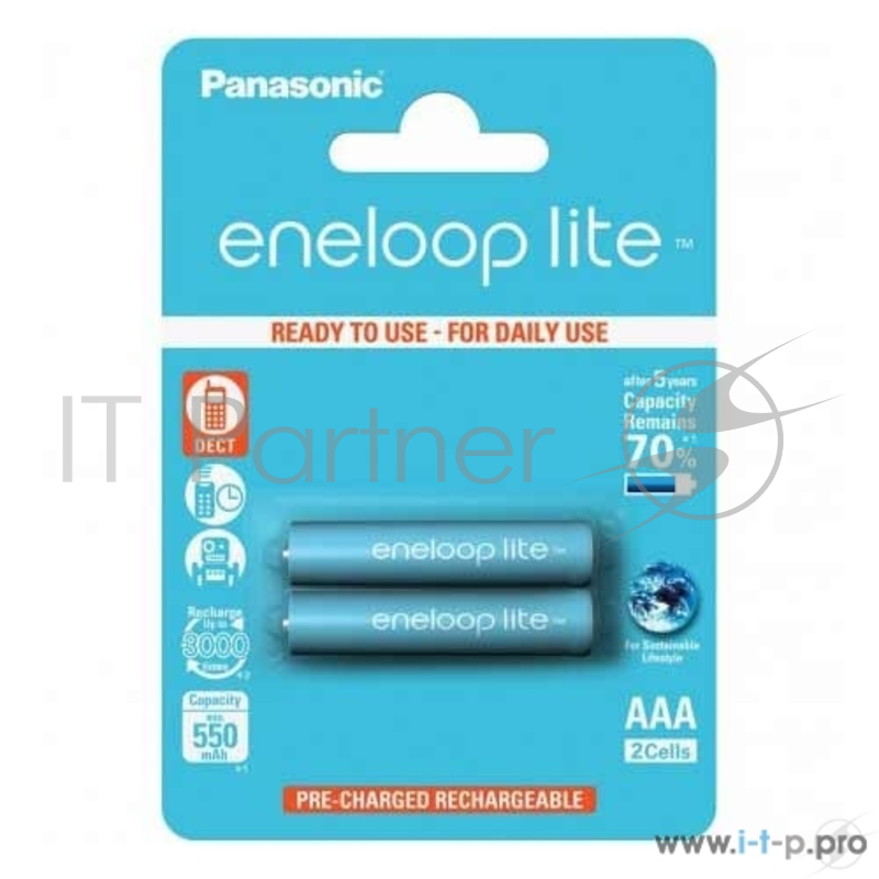 Аккумуляторы Eneloop Lite AAA550mAh/2BL BK-4LCCE/2BE