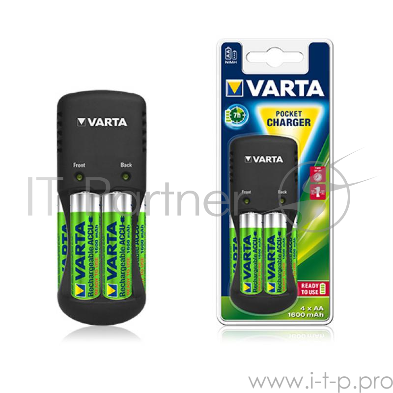 Зарядное устройство VARTA Pocket Charger+4 х АА1600 mAh