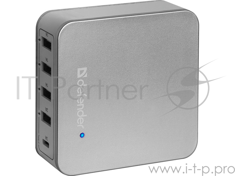 Сетевой адаптер питания Defender 4 порта USB + Type C, 5V / 8A (UPA-50) (83538)