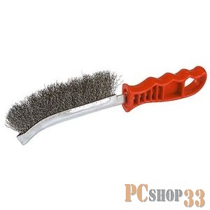 Щетки для дрелей КУРС Корщетка с изогнутой пластиковой ручкой, стальная тип А 38407