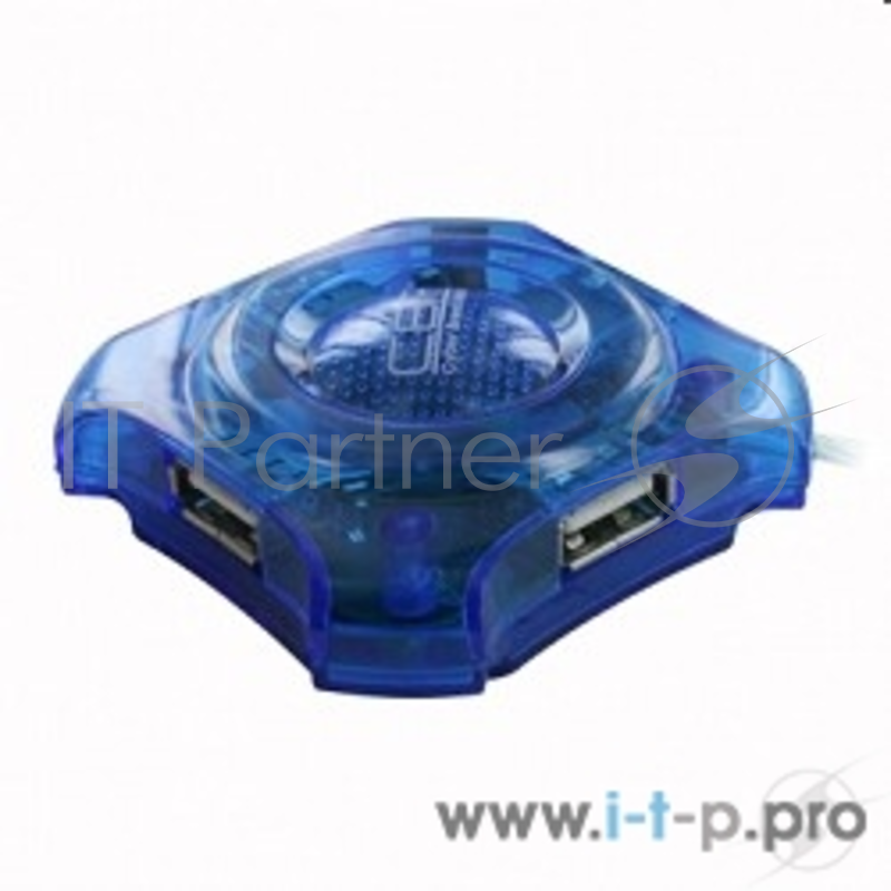 Контроллер CBR CH-127 USB-концентратор , 4 порта, USB 2.0, голуб.