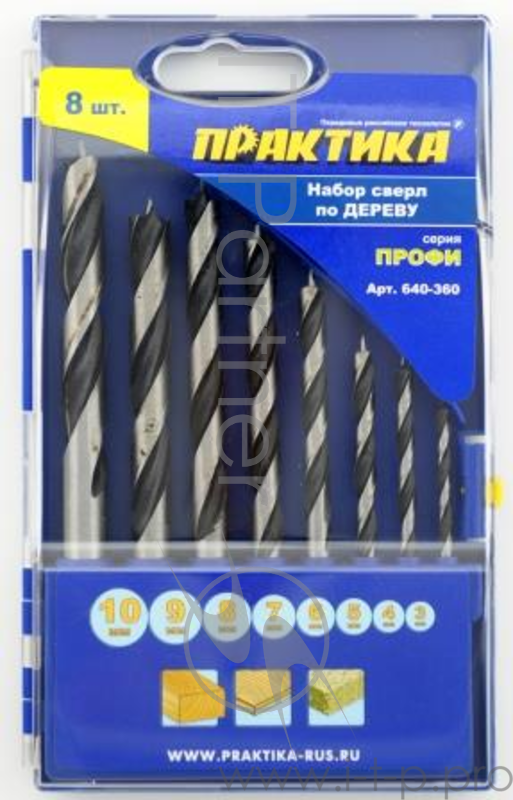 Сверла,коронки,наборы Набор сверл по дереву ПРАКТИКА