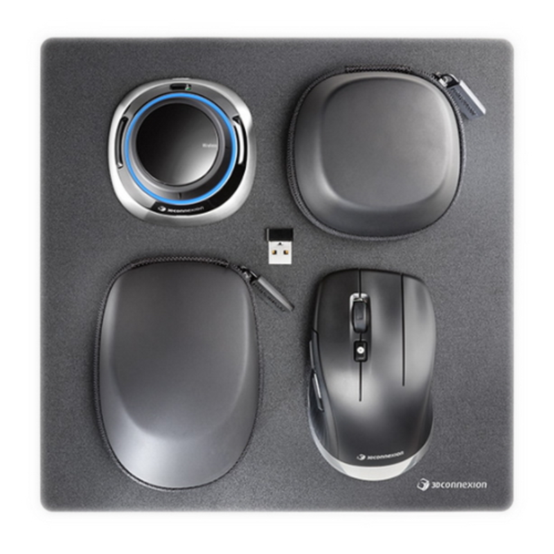 Набор для САПР из SpaceMouse Wireless и CadMouse Wireless с футлярами, коврика CadMouse Pad Compact и универсальный приемника 3DX-700067 SpaceMouse Wireless Kit