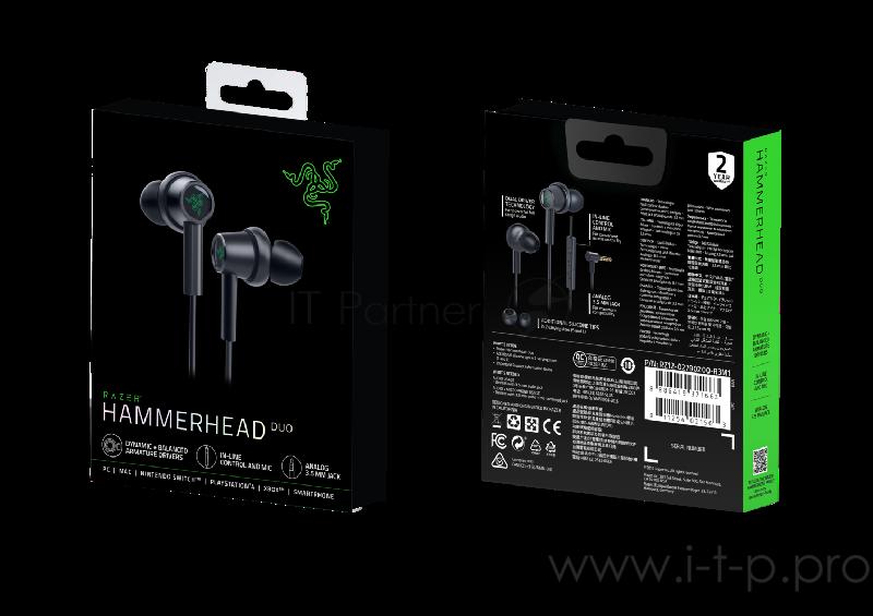 Гарнитура Razer Hammerhead Duo Razer Hammerhead Duo - Wired In-Ear Headphones - FRML Packaging