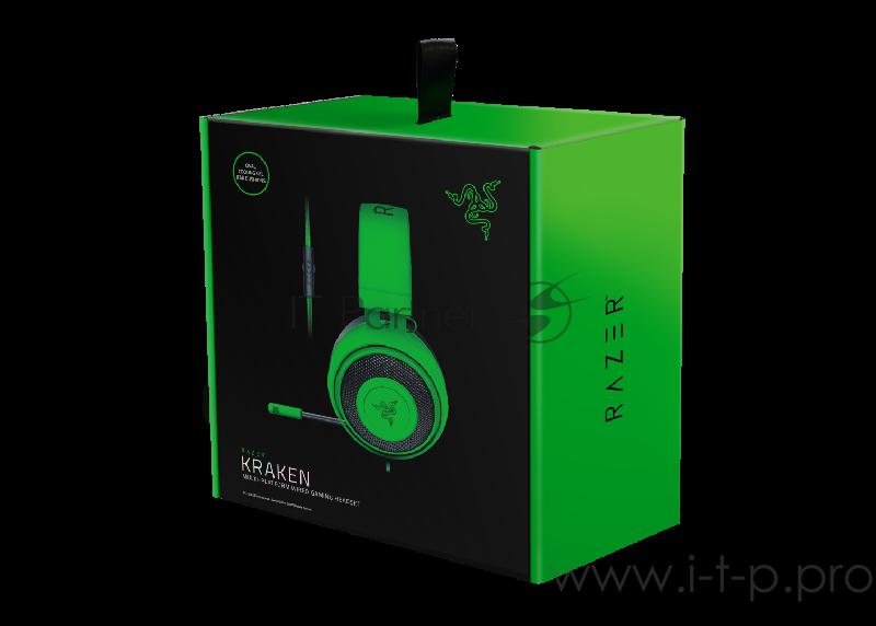 Гарнитура Razer Kraken Зелёная Razer Kraken - Multi-Platform Wired Gaming Headset - Green - FRML Packaging