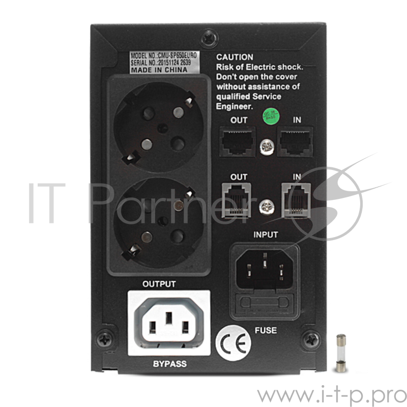 Источник бесперебойного питания CROWN ИБП CMU-SP650EURO {650VA, металл, 1x12V/7AH, розетки 2*EURO+1*IEC bybass} CM000001490
