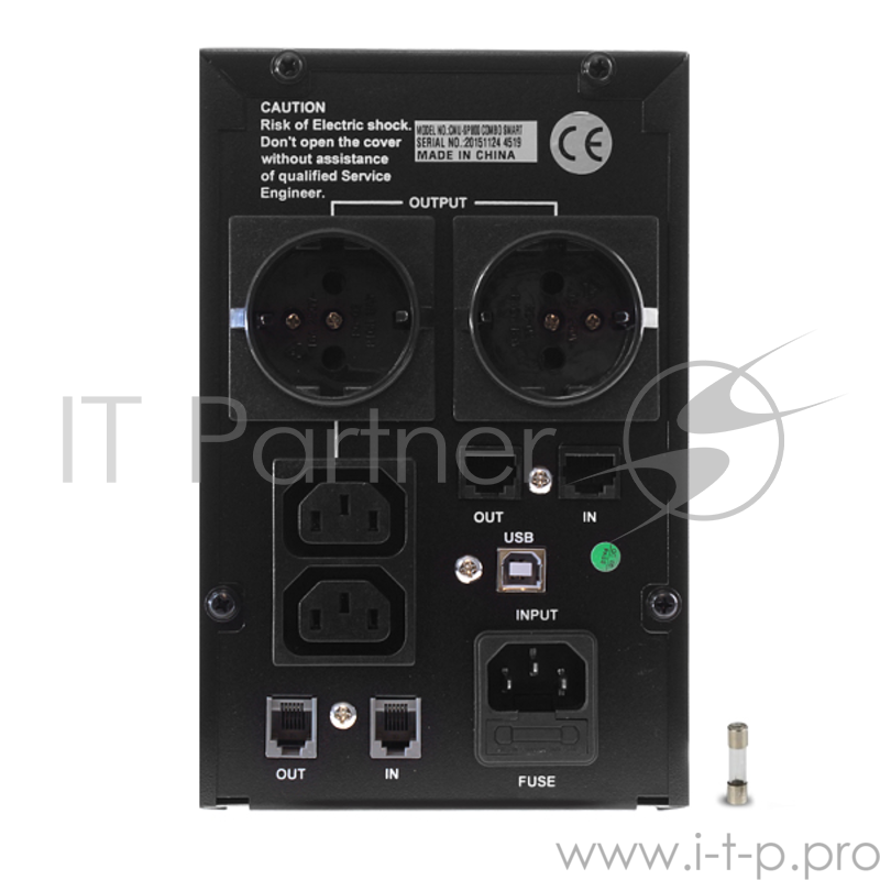 ИБП CROWN SMART 800VA/510W CMU-SP800 COMBO SMART , металл, 1x12V/9AH, розетки 2*IEC + 2*EURO, трансформатор AVR 145-280V, COM порт USB, съёмный кабель 1.2м, фильтр телефонной и ethernet линии RJ11/45, защита батареи, от перегрузки, от КЗ, ПО