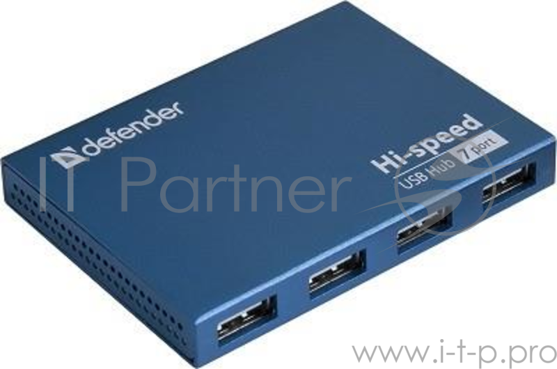 Разветвитель 7 портов USB2.0 Defender Septima Slim 83505, внешн., с блоком питания