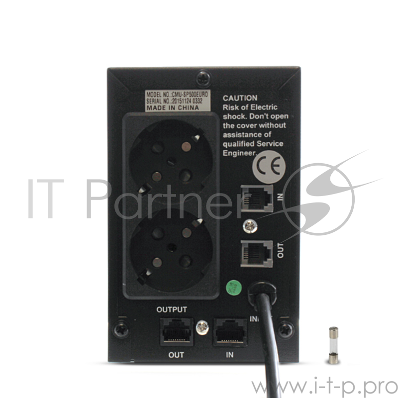 Источник бесперебойного питания CROWN CMU-SP500EURO Бюджетный для защиты ПК и рабочих станций. CROWN 500VA, металл, 1x12V/4.5AH, розетки 2*EURO, трансформатор AVR 145-280V, встроенный кабель 1.2м, фильтр телефонной и ethernet линии RJ11/45, защита ба