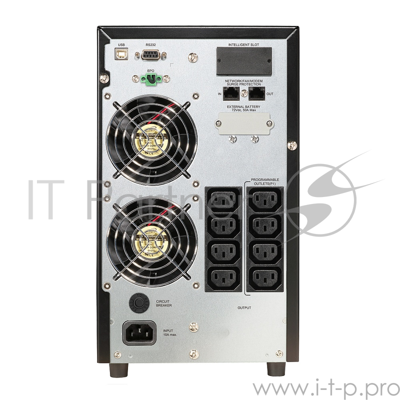 ИБП CROWN On-Line CMUOA-350-2K IEC 2000VA/1800W, корпус металл, TOWER, АКБ 6*12V/7AH, PF-0.9, AVR 110-300V, порт RJ-11/45+USB/RS-232, EPO, розетки 8*IEC С13, входной кабель 2 м, вентилятор охлаждения, автомат, слот для SNMP, порт для доп. батарейных