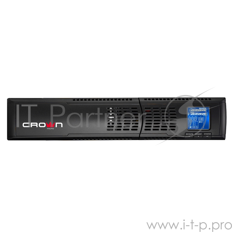 ИБП CROWN On-Line CMUOA-300X-2K 2200VA/1980W, корпус металл, TOWER&RACK, 2U, АКБ 6*12V/7AH, PF-0.9, AVR 110-300V, порт RJ-11/45+USB/RS232, EPO, розетки 8*IEC С13, входной кабель 2 м, вентилятор охлаждения, автомат, слот для SNMP, порт для доп. батаре