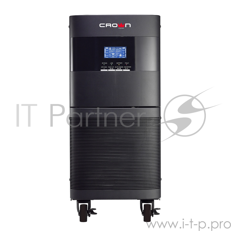 ИБП CROWN On-Line CMUOA-350-6K 6000VA/5400W, корпус металл, TOWER, АКБ 16*12V/7AH, PF-0.9, AVR 110-300V, порт USB/RS-232, EPO, розетки - клемная колодка (Ph+N+GND), входной кабель 2,5 м, вентилятор охлаждения, автомат, слот для SNMP, порт для доп. ба