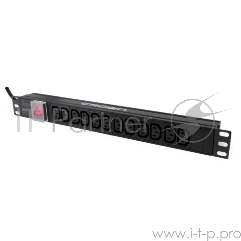 Стоечный блок распределения питания для ИБП CMPDU-04 (Размер 1U, 12 шт. выходных розеток C13 и входной кабель 1,5 кв. мм с вилкой С14, длина 2,0 м, выключатель питания)
