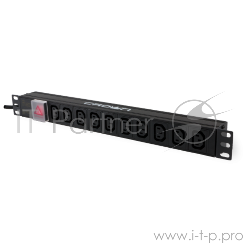 Стоечный блок распределения питания для ИБП CMPDU-13 (Размер 1U, 10 шт. выходных розеток C13 и входной кабель 1,5 кв. мм с вилкой С14 длина 2,0 м и выключатель питания)