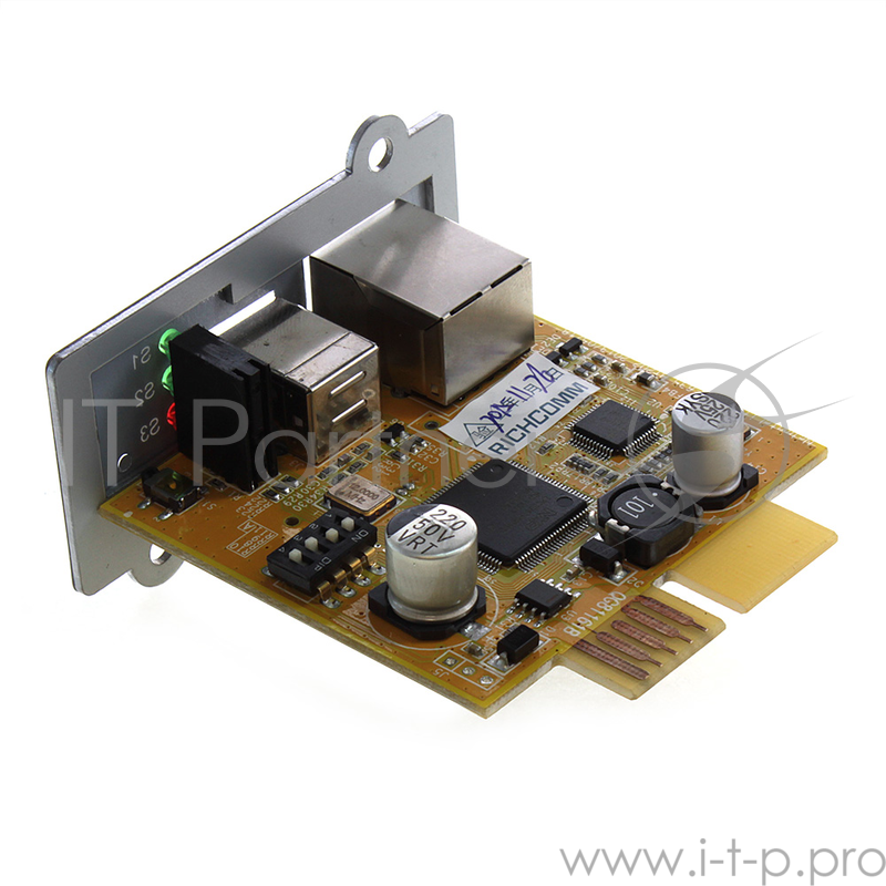 SNMP-адаптер для ИБП CMSNC-01 (Позволяет осуществлять управление и мониторинг ИБП по протоколу SNMP через разъём RJ-45 сетевого подключения и через USB,Порты:RJ-45 х1 шт., USB тип B х 1 шт.)