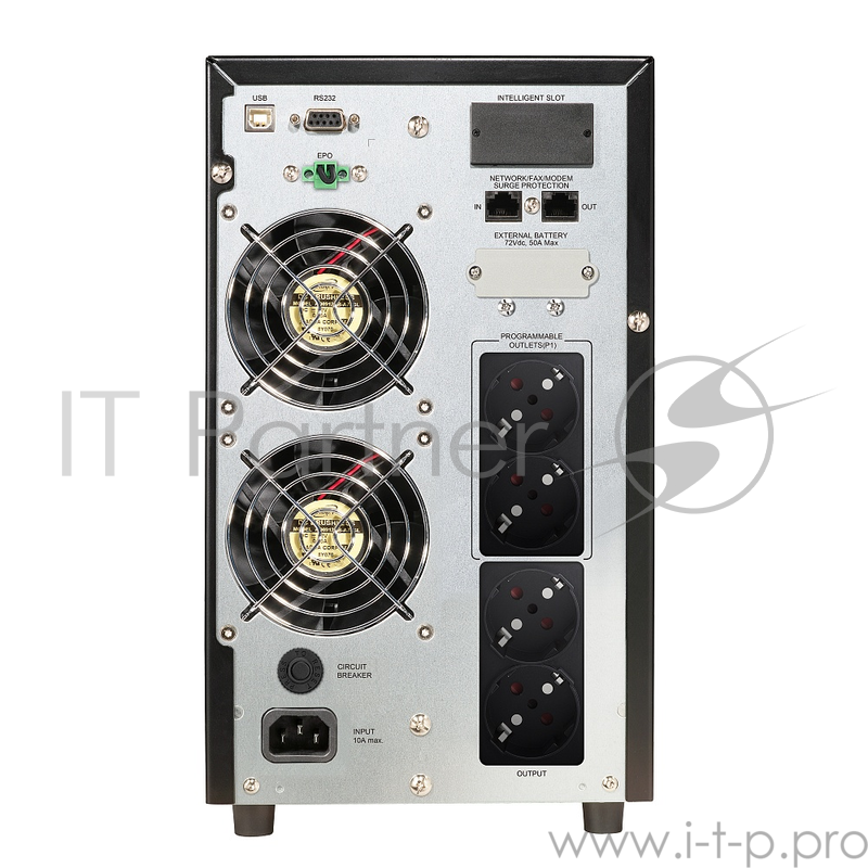 ИБП CROWN On-Line CMUOA-350-2K EURO 2000VA/1800W, корпус металл, TOWER, АКБ 6*12V/7AH, PF-0.9, AVR 110-300V, порт RJ-11/45+USB/RS-232, EPO, розетки 4*EURO, входной кабель 2 м, вентилятор охлаждения, автомат, слот для SNMP, порт для доп. батарейных ка