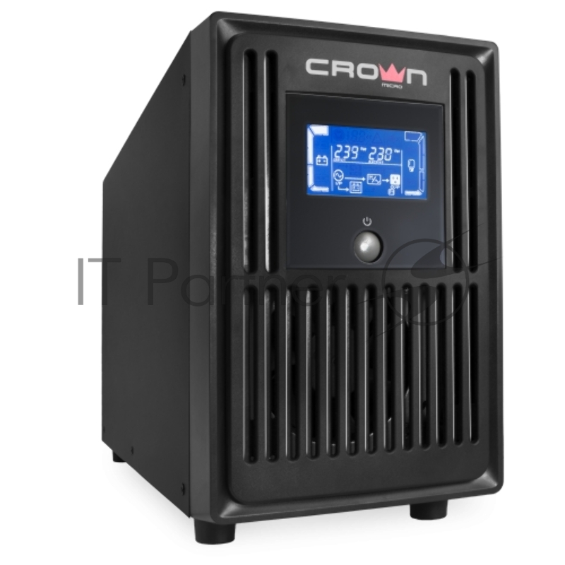 Инвертор CROWN MARVEL 2K 2000VA/1400W, корпус металл, (БЕЗ АКБ), выходные розетки 4*EURO, трансформатор AVR 140-300V, порт USB, порт RS-232, съёмный кабель 1.2 м, порт RJ-11/45, LCD-дисплей, защита: батареи от критического разряда, от перегрузки (авт